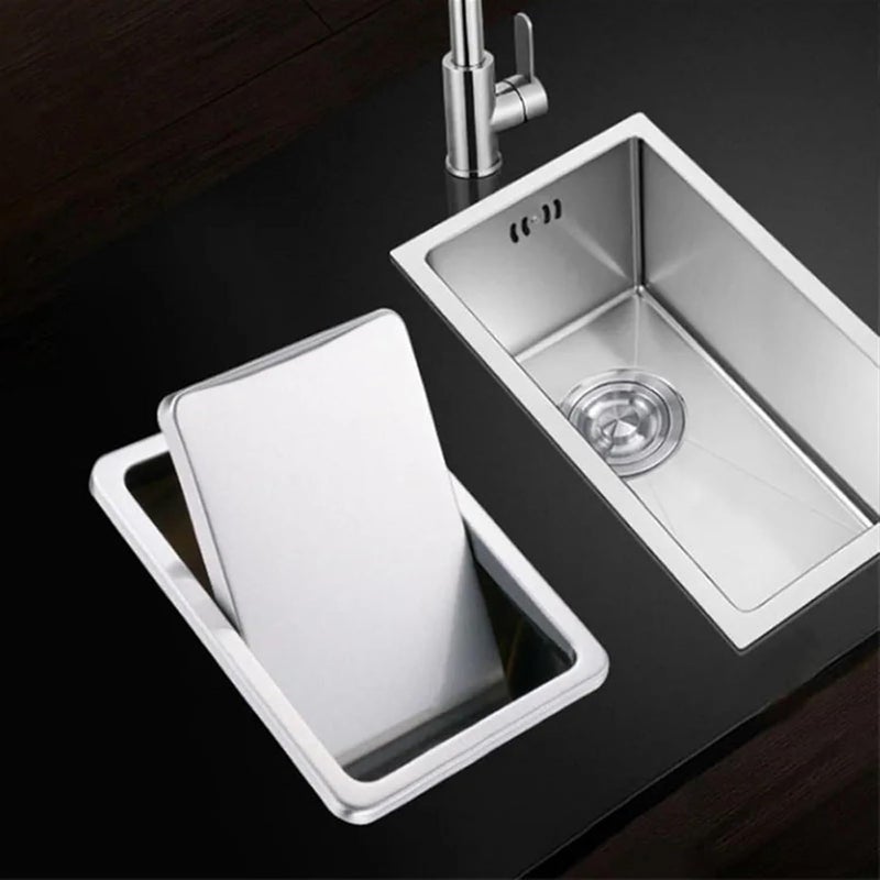 Built-in Dustbin Lid Built-in Countertop Trash Bin Lid and Waste Chute Lid, Stainless Steel Balance Flap Cover, Trash Grommet Swing Trash Can,Silver Small-One Size - Image 5