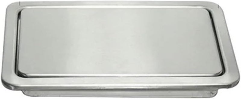 Built-in Dustbin Lid Built-in Countertop Trash Bin Lid and Waste Chute Lid, Stainless Steel Balance Flap Cover, Trash Grommet Swing Trash Can,Silver Small-One Size - Image 1