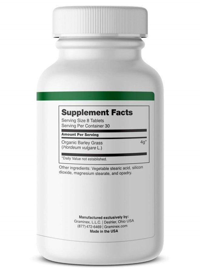 GRAMINEX - Barley Grass Tablets - Energy Boosting Greens Nutritional Supplement - Antioxidant-Rich Superfood with Multivitamin, Minerals, Amino Acids - 240 Tablets - Image 1