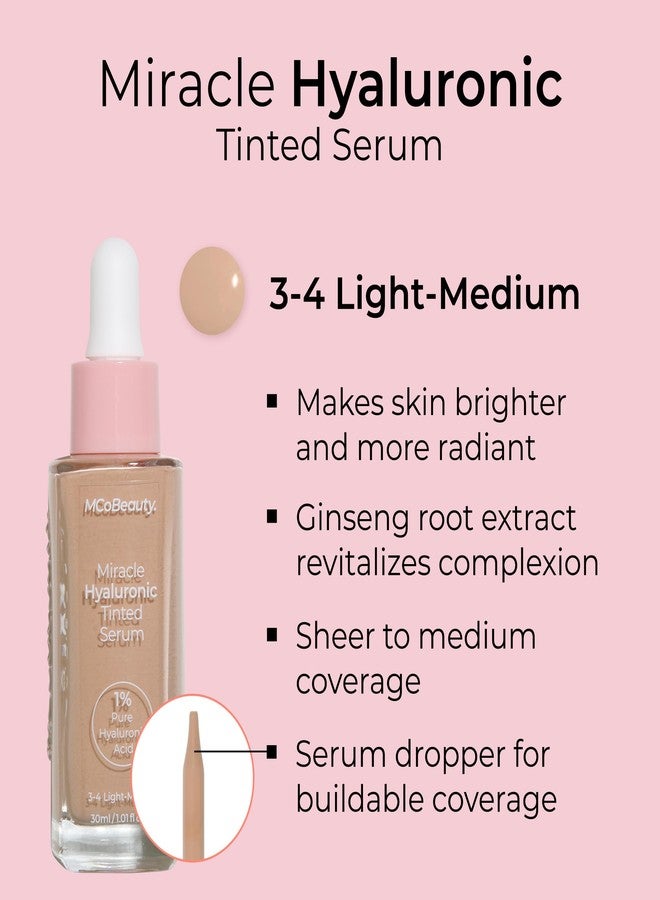 MCoBeauty Miracle Hyaluronic Tinted Serum, 3-4 Light/Medium, Hydration & Glow for Radiant Skin, Vegan, Cruelty Free Cosmetics - Image 2