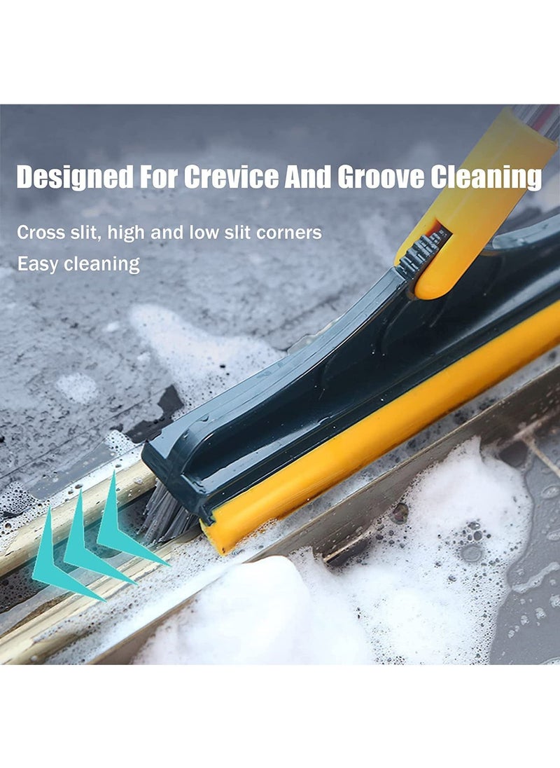 Arabest - Long Handle Cleaning Brush, 2 in 1 Floor Scrub Brush Stiff Brush Scrubber with Scraper, Shower Scrubber Kit with 100cm Retractable Handle for Bathroom, Tub and Tile - Image 1