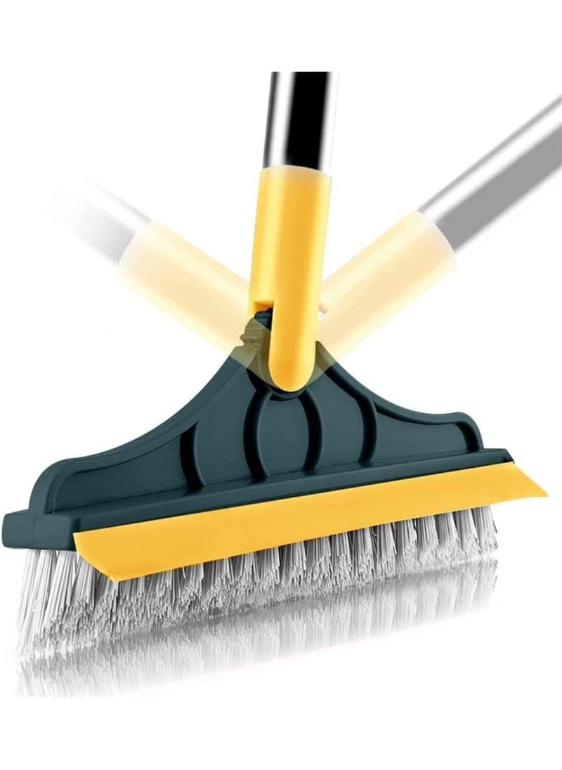 Arabest - Long Handle Cleaning Brush, 2 in 1 Floor Scrub Brush Stiff Brush Scrubber with Scraper, Shower Scrubber Kit with 100cm Retractable Handle for Bathroom, Tub and Tile - Image 1