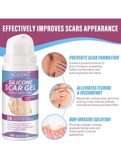 VOGSIG Silicone Scar Gel for Damaged Skin Dead Skin Elimination Surgery Scar Burns Acne Scars and Pregnancy Lines Deeply Moisturize Hydrates Smooths New and Old Scars Scar Removal Cream Gel 30g  - Image 2