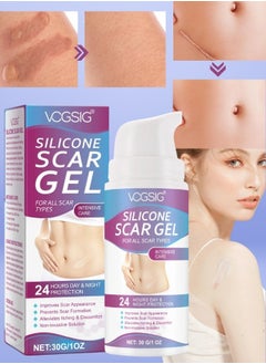 VOGSIG Silicone Scar Gel for Damaged Skin Dead Skin Elimination Surgery Scar Burns Acne Scars and Pregnancy Lines Deeply Moisturize Hydrates Smooths New and Old Scars Scar Removal Cream Gel 30g  - Image 1