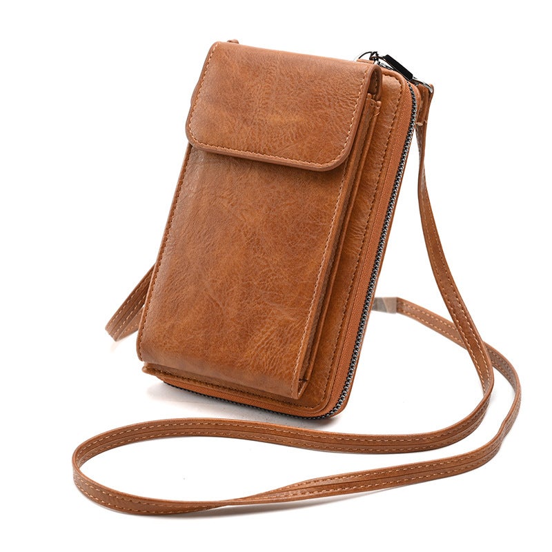 Women's PU Crossbody Phone Bag with Card Slots - Image 1