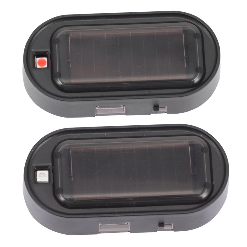 2Pcs Solar Car Alarm LED Lights Automatic Flashing Security Lamps with Sensor Easy Install - Image 2