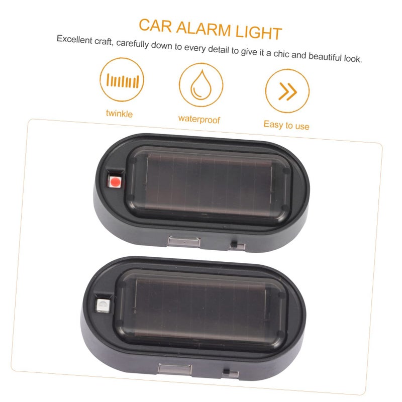 2Pcs Solar Car Alarm LED Lights Automatic Flashing Security Lamps with Sensor Easy Install - Image 4