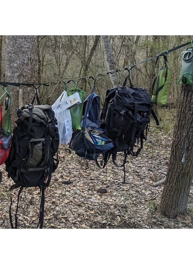 Black Storage Strap with 19 Buckles for Outdoor Camping Hiking and Drying Racks - Image 4