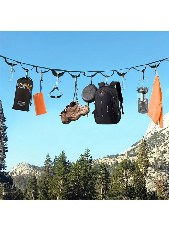 Black Storage Strap with 19 Buckles for Outdoor Camping Hiking and Drying Racks - Image 3