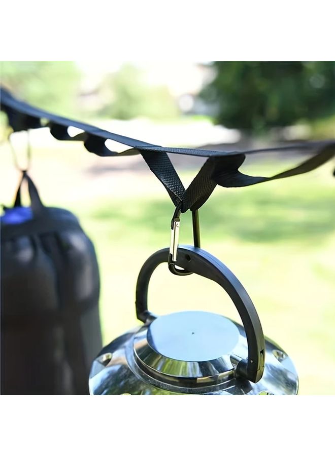 Black Storage Strap with 19 Buckles for Outdoor Camping Hiking and Drying Racks - Image 5