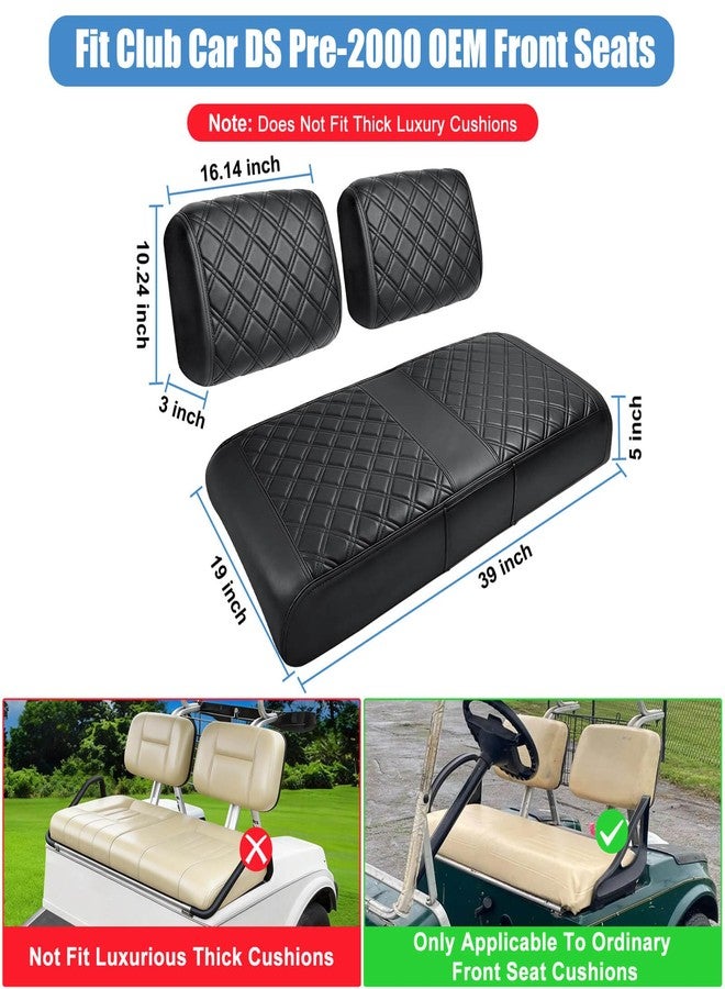 MOSNAI Club Car DS Pre-2000 Seat Cover, Golf Cart Front Seat Cover Fit For Club Car DS 1982-2000 OEM Ordinary Seat Cushion, Concave and Convex Design Appearance, Thick Vinyl Leather Comfortable/Breathable - Image 3