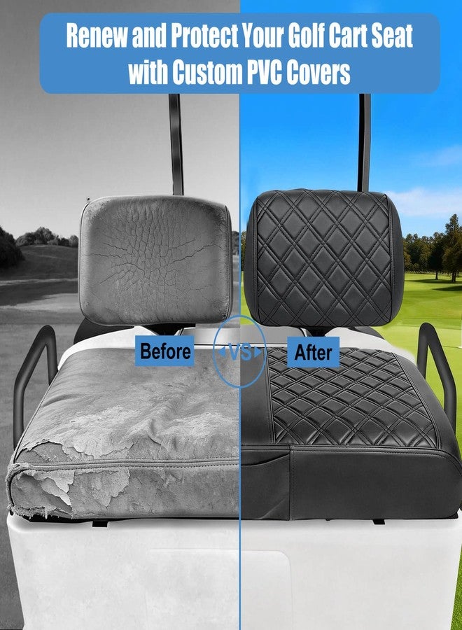 MOSNAI Club Car DS Pre-2000 Seat Cover, Golf Cart Front Seat Cover Fit For Club Car DS 1982-2000 OEM Ordinary Seat Cushion, Concave and Convex Design Appearance, Thick Vinyl Leather Comfortable/Breathable - Image 4