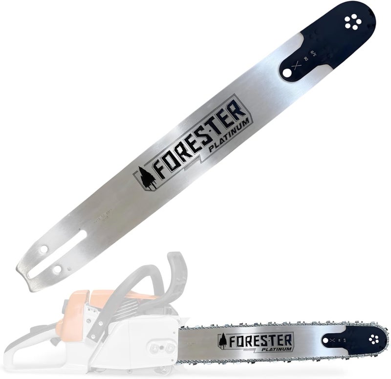 FORESTER 20” Platinum Replacement Chainsaw Guide Bar - 20in Length, 3/8” Pitch, .050 Gauge, D025 Mount, 72 Drive Link – Replacement Chainsaw Bars For Stihl - Image 1
