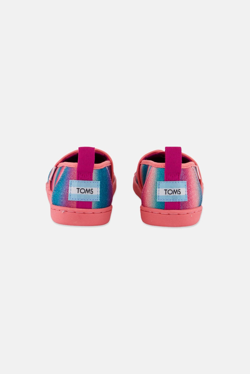 TOMS Kids Girl Gradient Glitter Slip Om Casual Shoes, Pink - Image 4