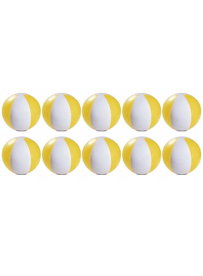 eBuyGB eBuyGB Pack of 10 Inflatable Colour Ball Beach Pool Game Yellow 22 cm9