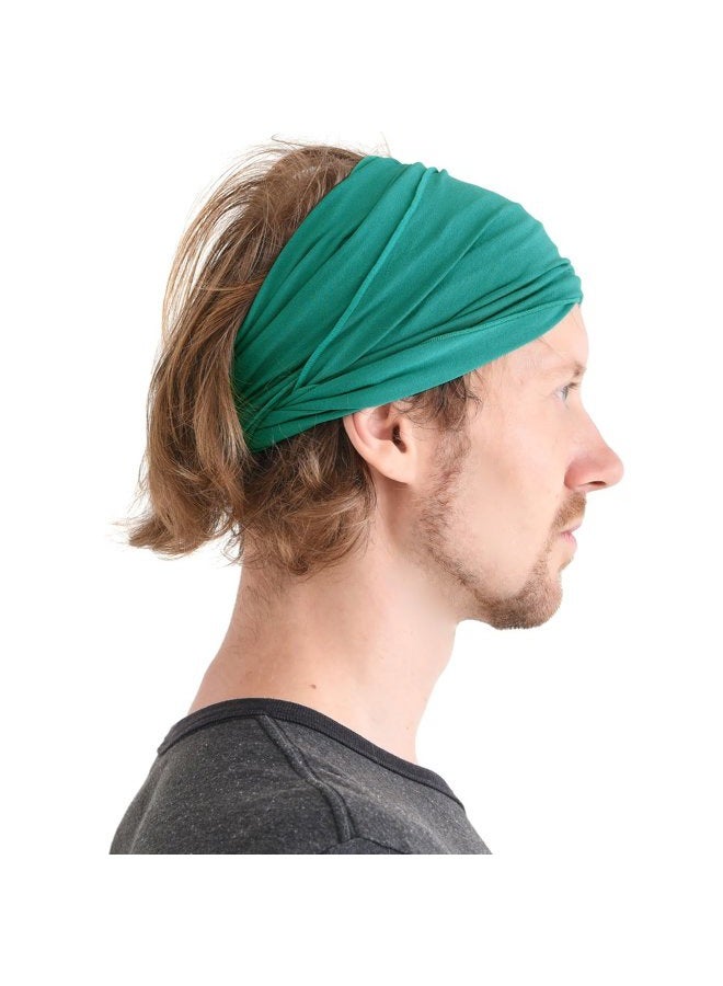 Charm Casualbox mens Elastic Bandana Headband Japanese Long Hair Dreads Head wrap Green - Image 1