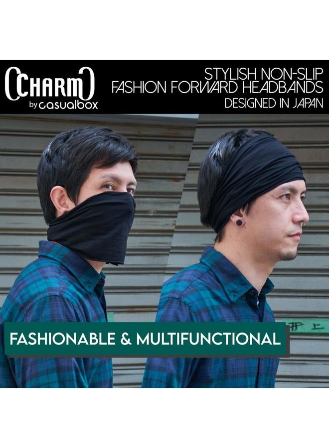 Charm Casualbox mens Elastic Bandana Headband Japanese Long Hair Dreads Head wrap Green - Image 3