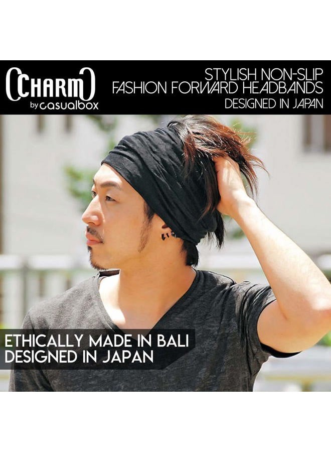 Charm Casualbox mens Elastic Bandana Headband Japanese Long Hair Dreads Head wrap Green - Image 5