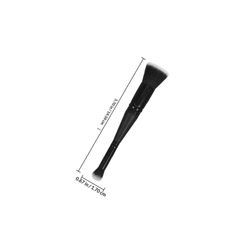 Double-ended Foundation Applicator Brush for Liquid Makeup Small Flat Head Makeup Brush with Black Handle for Women’s Portable Use - Image 2