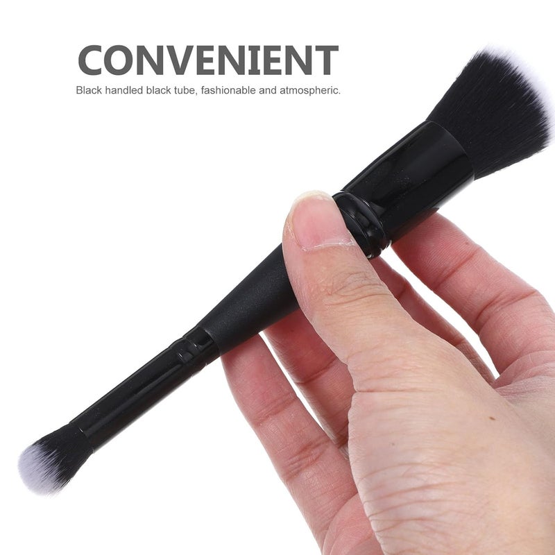 Double-ended Foundation Applicator Brush for Liquid Makeup Small Flat Head Makeup Brush with Black Handle for Women’s Portable Use - Image 4