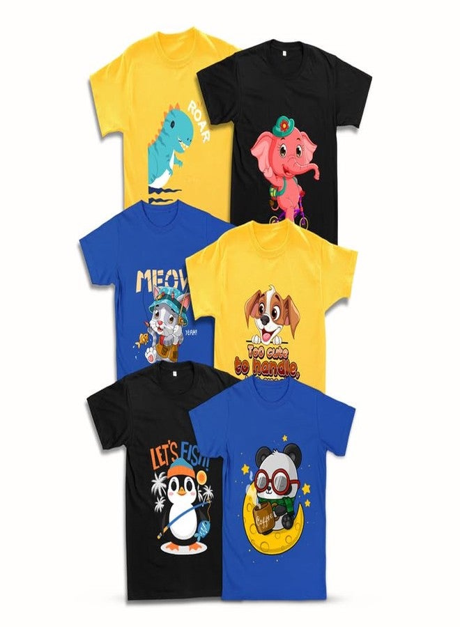 Sakuya Exclusive Kids T-Shirt Combo with 6 Stunning Designs for 1-2 Year - Image 1