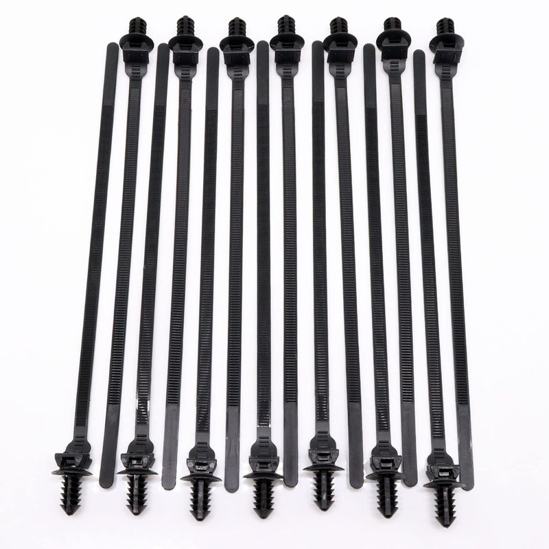 BENLIUDH Push Mount Zip Ties  8 Inch Cable Zip Tie Black Wire Tie With Push Pin Fir Tree Zip For Indoor And Outdoor (100 Pack) - Image 5