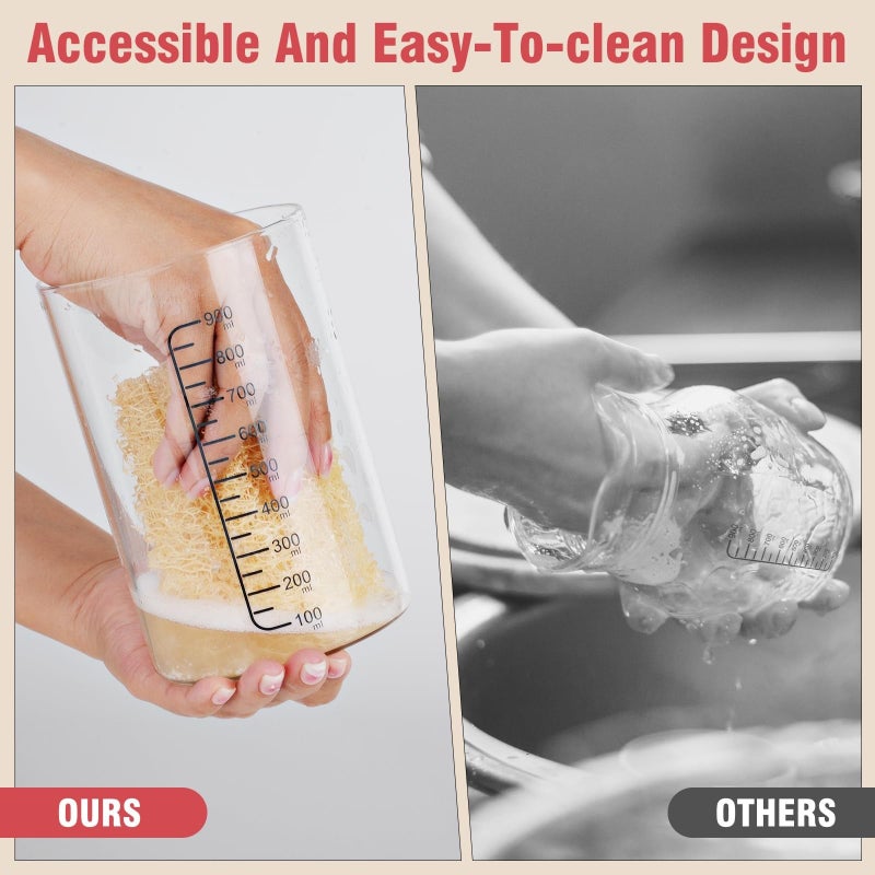 مجموعة تحضير خبز العجين المخمر - برطمان كبير الحجم سعة 34 أونصة لتحضير العجين المخمر، مجموعة مثالية لخبز العجين المخمر ومستلزمات خبز العجين المخمر (الحجم: B) - Image 5