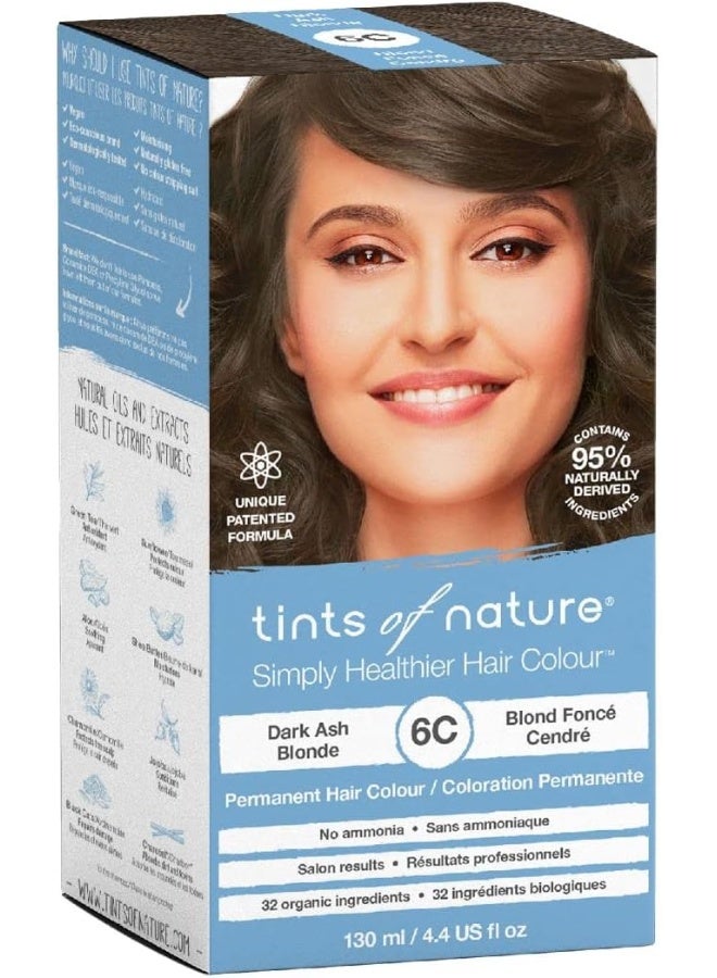 Tints Of Nature Permanent Hair Colour | Unique Patented Formula | With 75% Certified Organic Ingredients | Vegetarian & Vegan-Friendly | Free From Ammonia & Parabens | 6C Dark Ash Blonde | 130Ml - Image 2