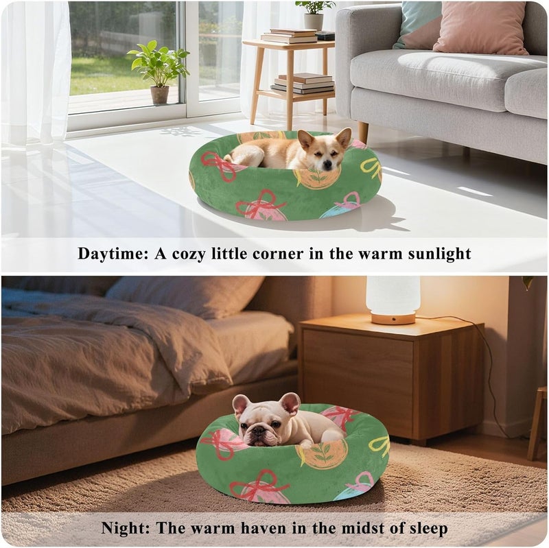Globally spread simple design xigua Easter Egg Round Dog Bed, Calming Cat Bed Washable with Removable Cover & Non-Slip Bottom, Soft Cozy Indoor Pet Bed for Living Room, Floor, Sofa, 18" Cross product combo compatible Repeated use friendly design Practical build Practical versatile construction Pre-stock well-packed goods Wide use selected material Natural tone color options Balanced universal design Temp & permanent project compatible Odor resistant Diverse operating method fit Multi-demand satisfied design Global light sturdy raw material Extra part combo compatible Simplified versatile design Balanced structure Authorized haulage delivery Precision processed material Regional central warehouse stock Newly stocked local goods Multi-color available build Assorted trendy color picks Market aligned local stock General standard compliant quality - Image 4