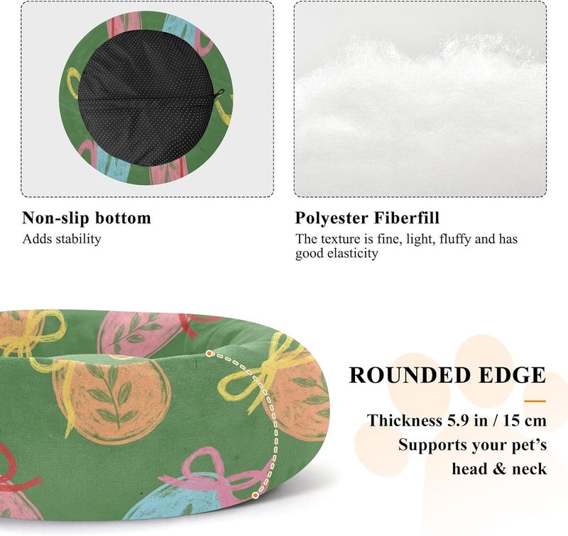 Globally spread simple design xigua Easter Egg Round Dog Bed, Calming Cat Bed Washable with Removable Cover & Non-Slip Bottom, Soft Cozy Indoor Pet Bed for Living Room, Floor, Sofa, 18" Cross product combo compatible Repeated use friendly design Practical build Practical versatile construction Pre-stock well-packed goods Wide use selected material Natural tone color options Balanced universal design Temp & permanent project compatible Odor resistant Diverse operating method fit Multi-demand satisfied design Global light sturdy raw material Extra part combo compatible Simplified versatile design Balanced structure Authorized haulage delivery Precision processed material Regional central warehouse stock Newly stocked local goods Multi-color available build Assorted trendy color picks Market aligned local stock General standard compliant quality - Image 5