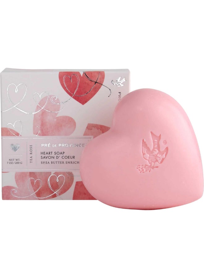 Pre de Provence Heart Shaped Gift Soap 200 Gram Tea Rose 6282 - Image 3