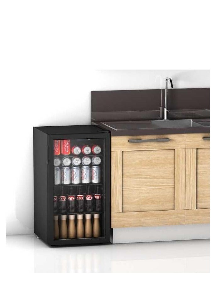 LC 115L Gross  73L Net Refrigerator with Key Lock Glass Door Beverage Fridge Cooler - Image 3