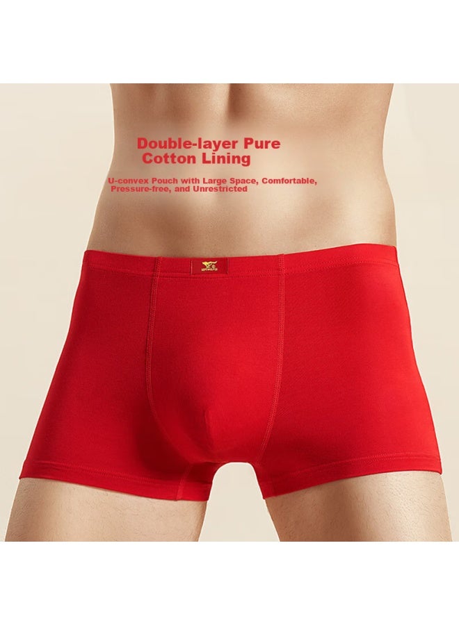 Septwolves Men's Cotton Boxer Briefs Shorts Underwear 4-pack Pure Cotton Lucky Style 3XL - Image 3