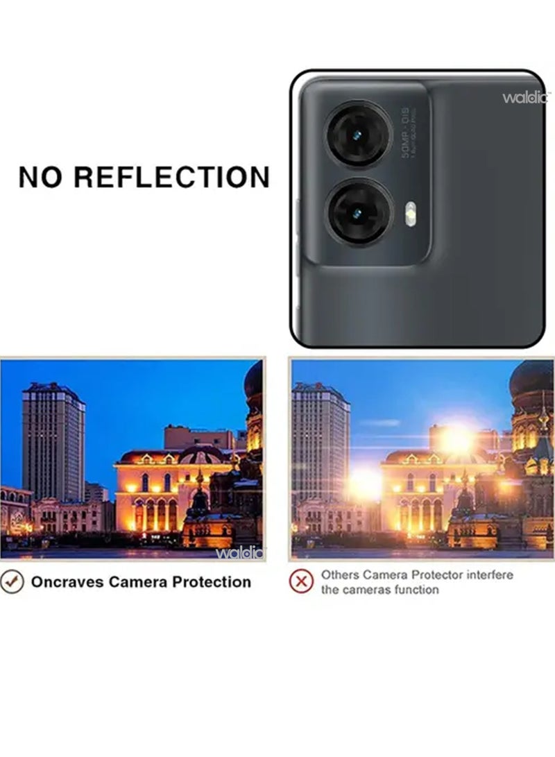 Waldic Motorola Moto G85 Camera Lens Protector, Scratch-Resistant HD Clarity Ultra-Thin 9H Tempered Glass with Aluminium Edging, Individual Metal Lens Cover - Black  - Image 3