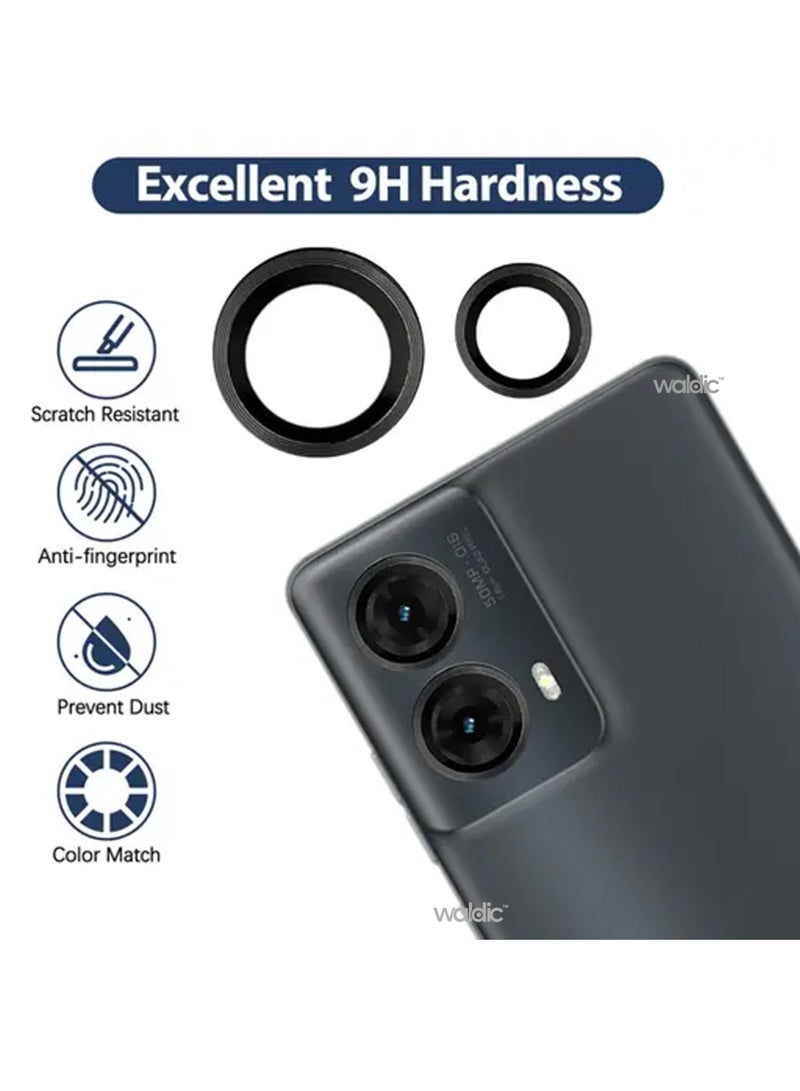 Waldic Motorola Moto G85 Camera Lens Protector, Scratch-Resistant HD Clarity Ultra-Thin 9H Tempered Glass with Aluminium Edging, Individual Metal Lens Cover - Black  - Image 4
