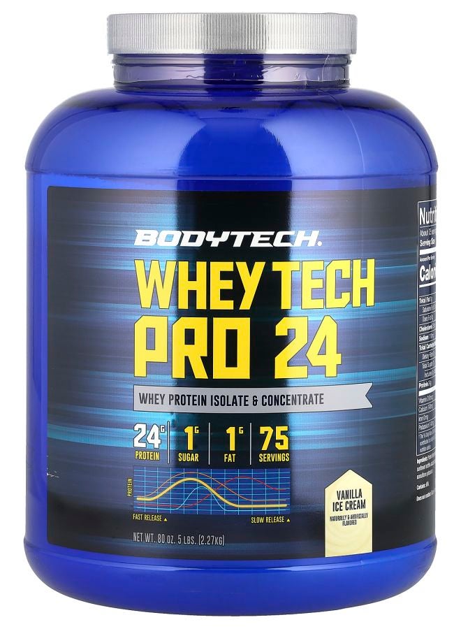BODYTECH Whey Tech Pro 24 Vanilla Ice Cream  5 lbs (2.27 kg) - Image 1