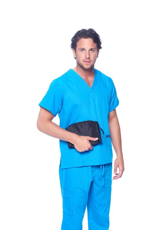 Dagacci Scrubs Medical Uniform Mens Scrub Set Medical Scrubs Top and Pants, Turquoise, XXL - Image 2
