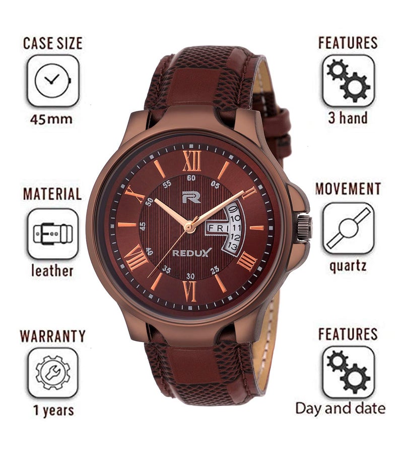 REDUX Analog Boy's & Men's Watch (Brown Dial Colored Strap) - Image 4