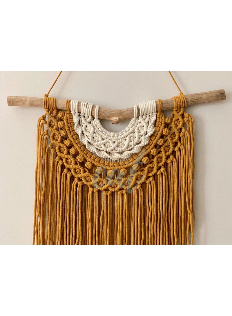 Antikiano A handcrafted decorative piece made from high-quality cotton cords, featuring a refined bohemian design with intricate knotting. It adds a touch of warmth and elegance to any wall. Perfect for decorating living rooms or bedrooms, bringing a natural and calming atmosphere to your space. - Image 2