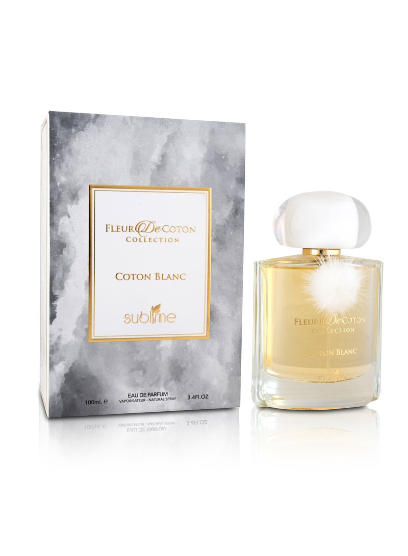 Sublime Fleur De Cotton Collection, Cotton Blanc, Eau De Parfum for Women - 100ml | Nutty, Floral, and Fruity Fragrance - Image 1
