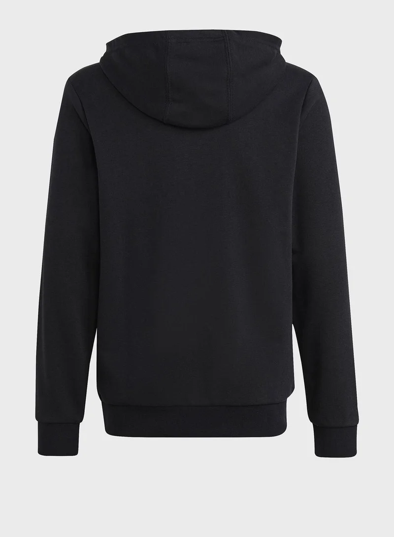 Adidas U Bl Hoodie Black Training Sweatshirts 7-8Y