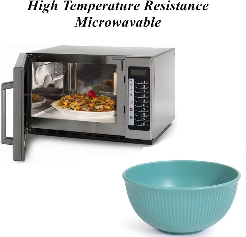 CAMBUY Wheat Straw Bowls Set Unbreakable Cereal Bowls Dinner Bowl Sets Dishwasher  Microwave Safe 9 Pcs 24 Oz - Image 5