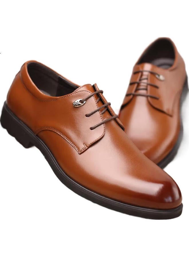 CARTELO أحذية جلدية رجال منخفضة الكعب بتصميم بريطاني أصلي للأعمال والكاجوال 511 بني مقاس 43 - Image 3