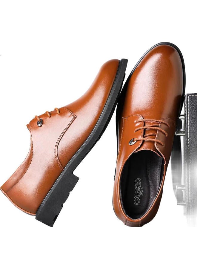 CARTELO أحذية جلدية رجال منخفضة الكعب بتصميم بريطاني أصلي للأعمال والكاجوال 511 بني مقاس 43 - Image 2