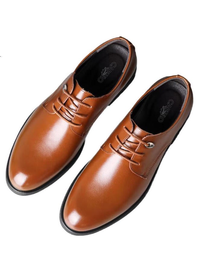 CARTELO أحذية جلدية رجال منخفضة الكعب بتصميم بريطاني أصلي للأعمال والكاجوال 511 بني مقاس 43 - Image 1