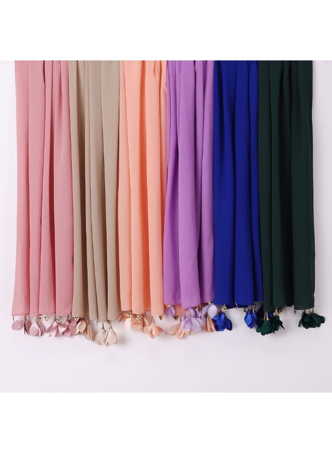 Nariele وشاح رأس من الشيفون على شكل قلب مزخرف باللؤلؤ، مصنوع يدويًا من سبيكة جديدة - Image 5