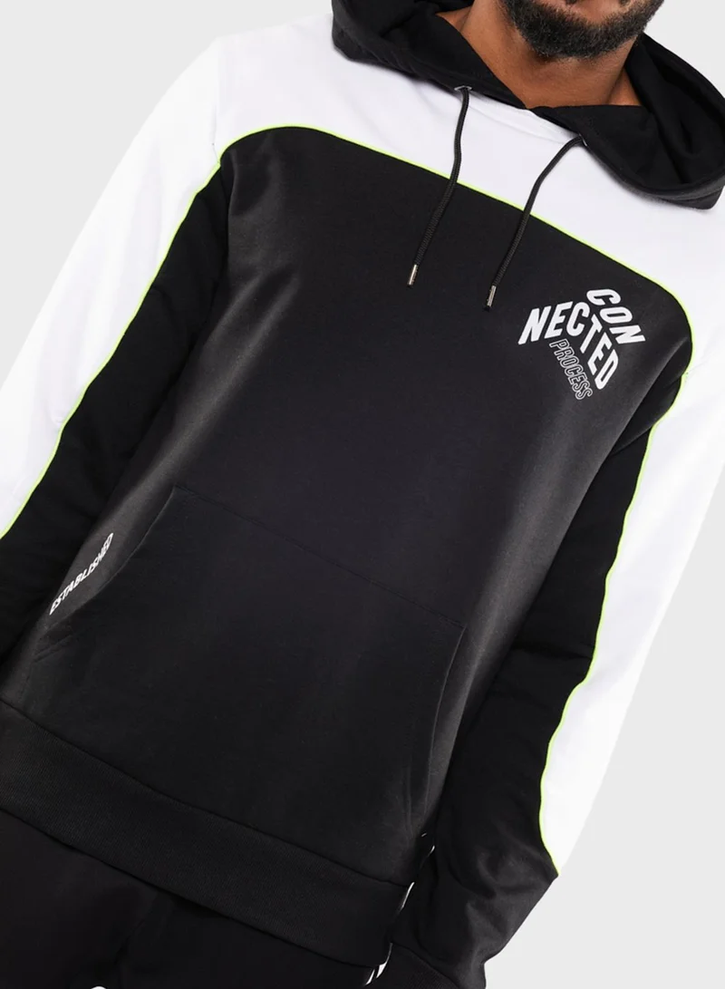 Blue Age Color Block Hoodie