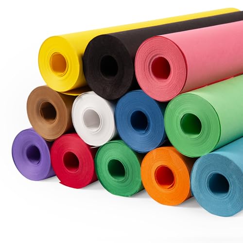 Paclord Multi-Color Construction Paper Set 12" x 100 ft – 12 Colors, Made in USA – Bulletin Board Paper for Classrooms, School & Arts Crafts - Image 1
