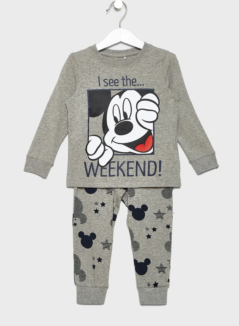 NAME IT Kids Mickey T-Shirt + Printed Leggings Set