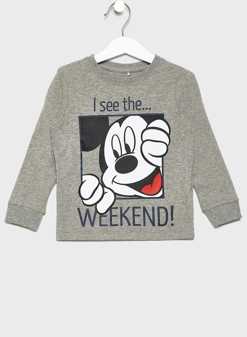 NAME IT Kids Mickey T-Shirt + Printed Leggings Set